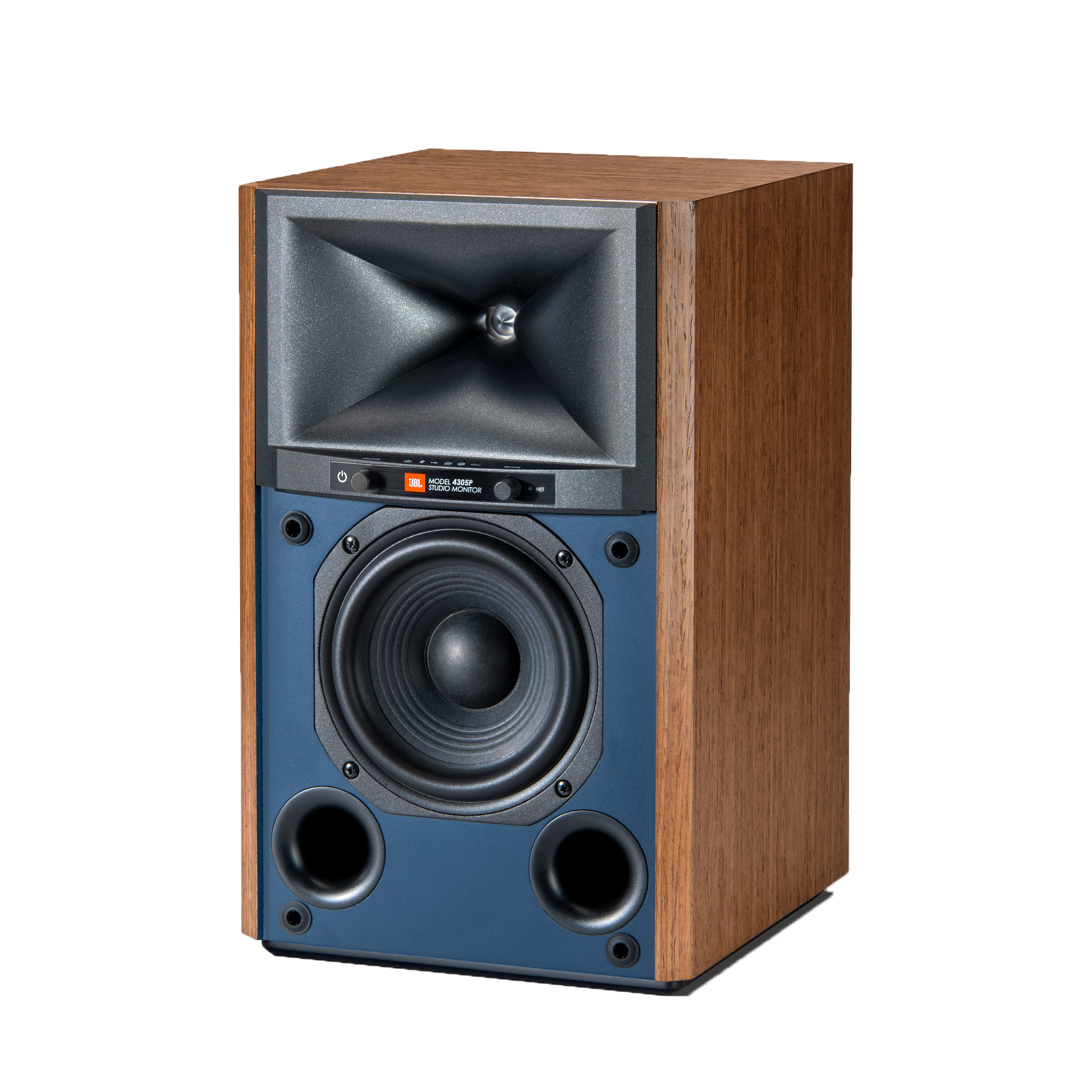 4305P Studio Monitor - Natural Walnut - Powered Bookshelf Loudspeaker System - Front